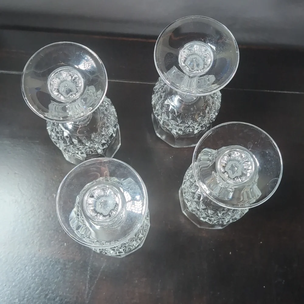 Set Of 4 Cristal d'Arques Longchamp Wine Glasses 6.5
